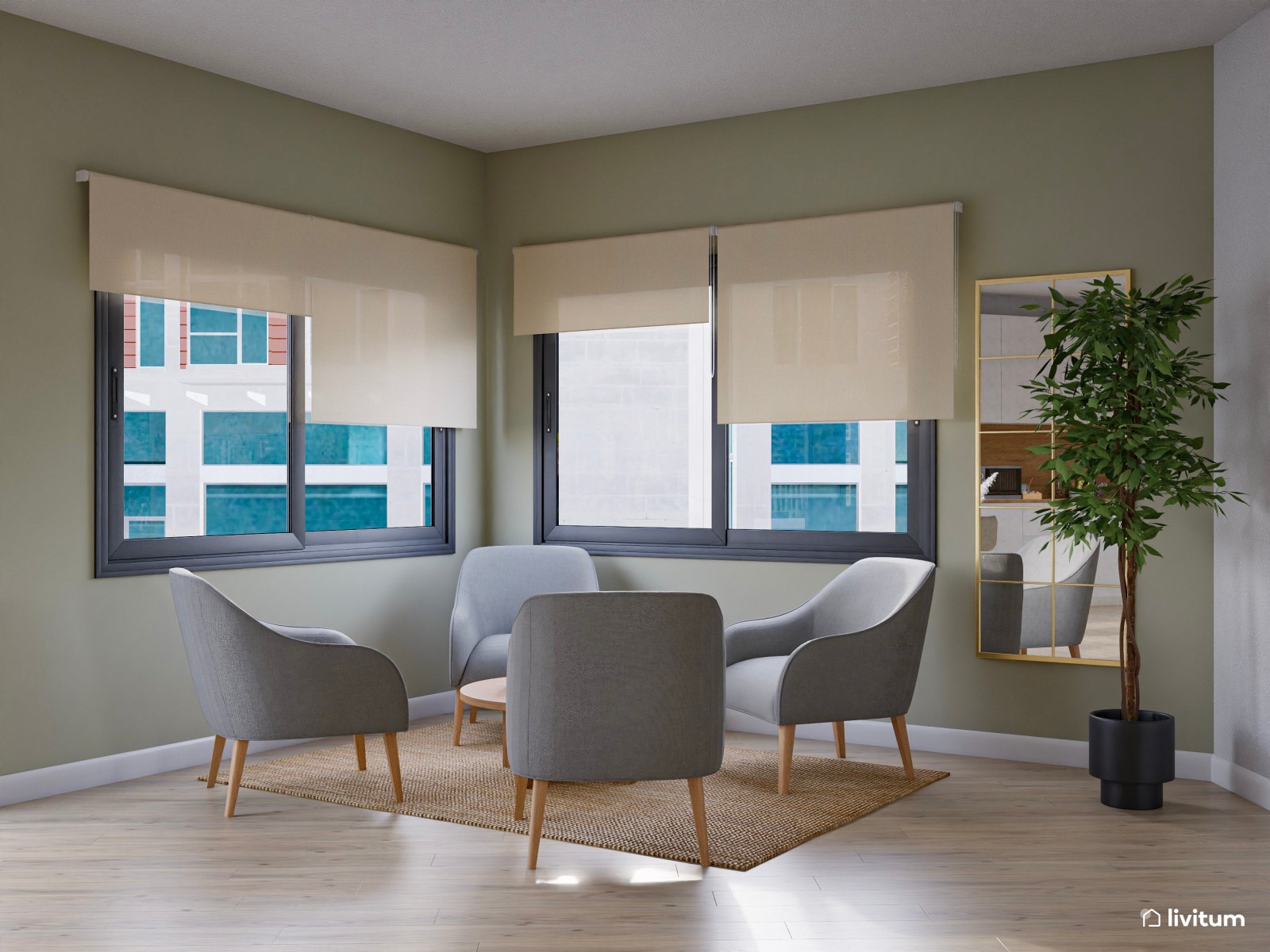 Acogedor comedor de oficina con varios ambientes