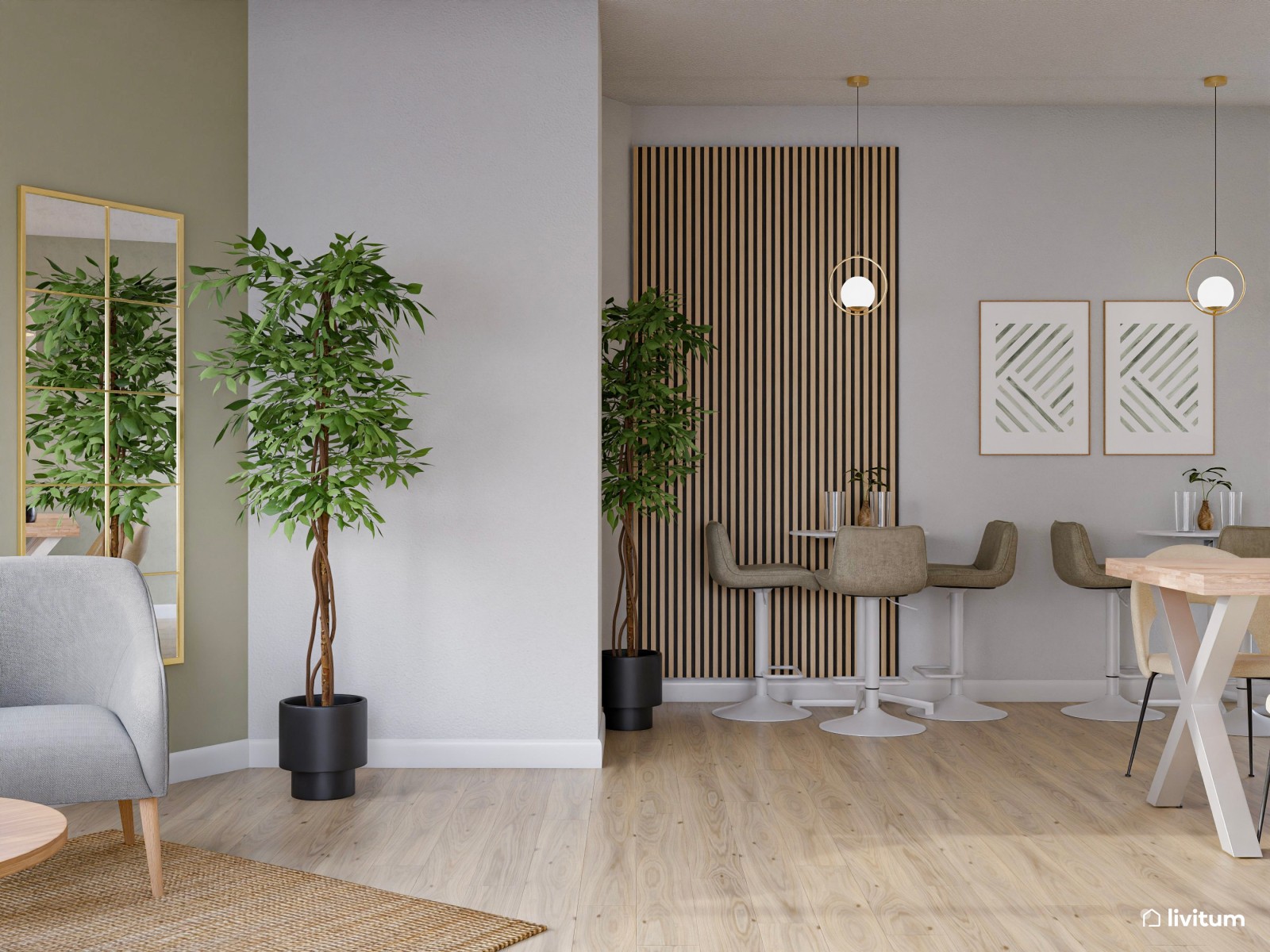 Acogedor comedor de oficina con varios ambientes