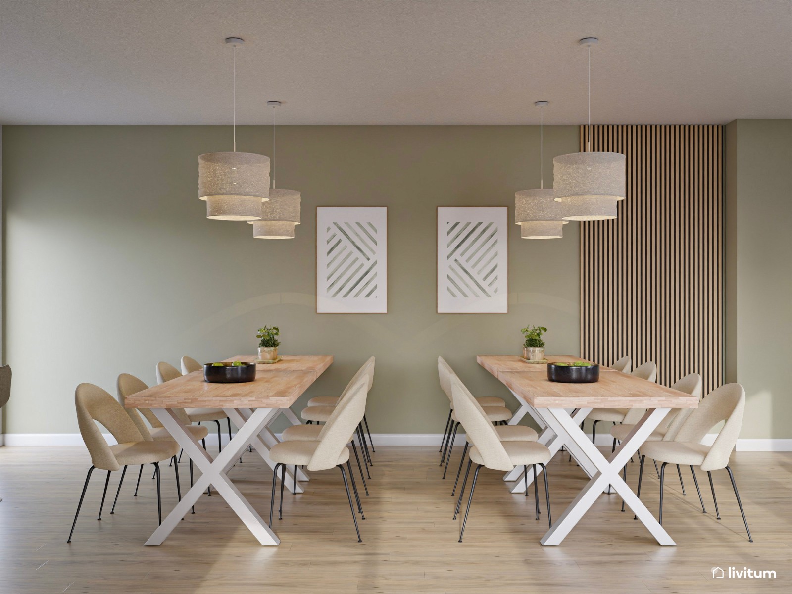 Acogedor comedor de oficina con varios ambientes