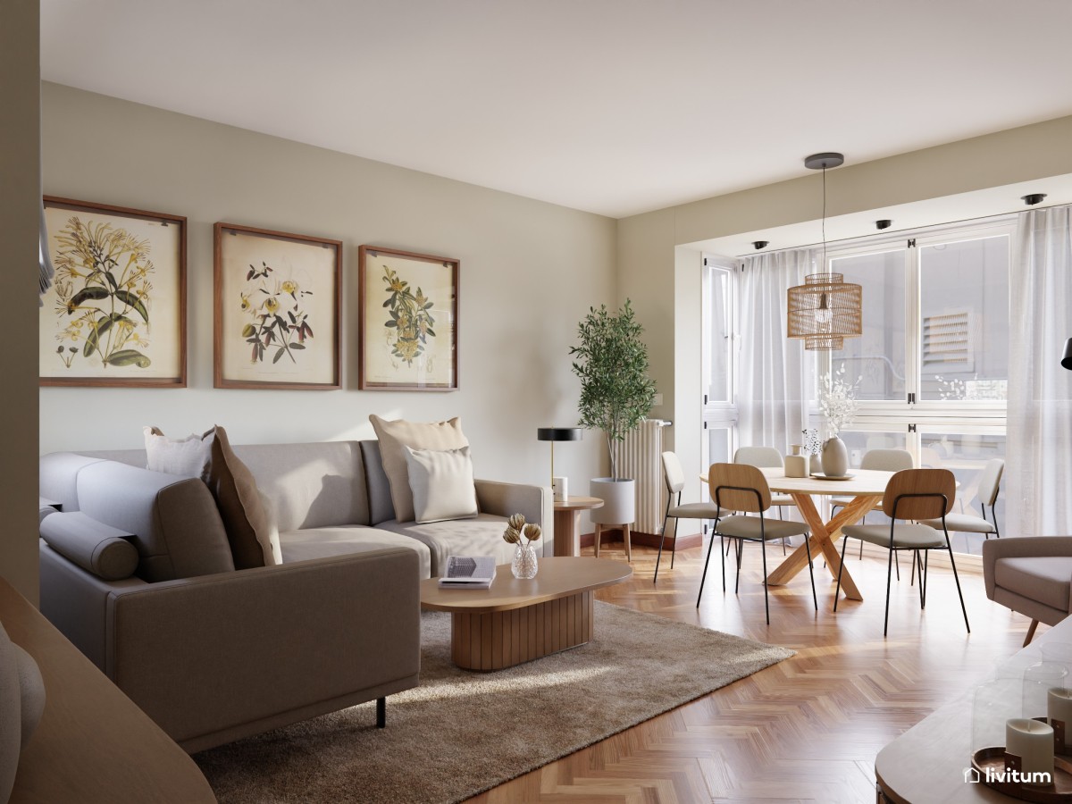 Acogedor salón comedor de estilo moderno