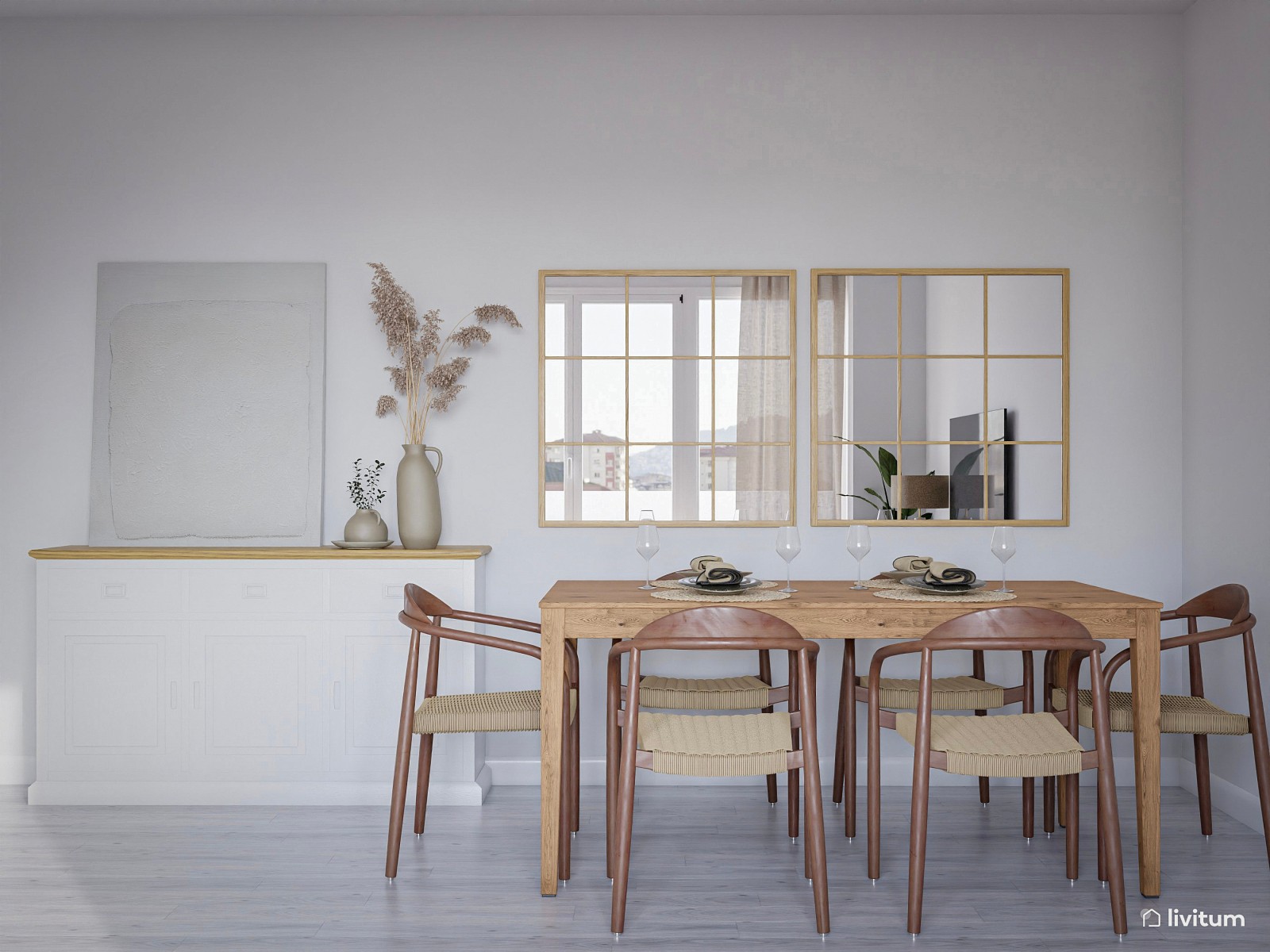 Silla de Comedor de Madera y Cuerda Vilno 