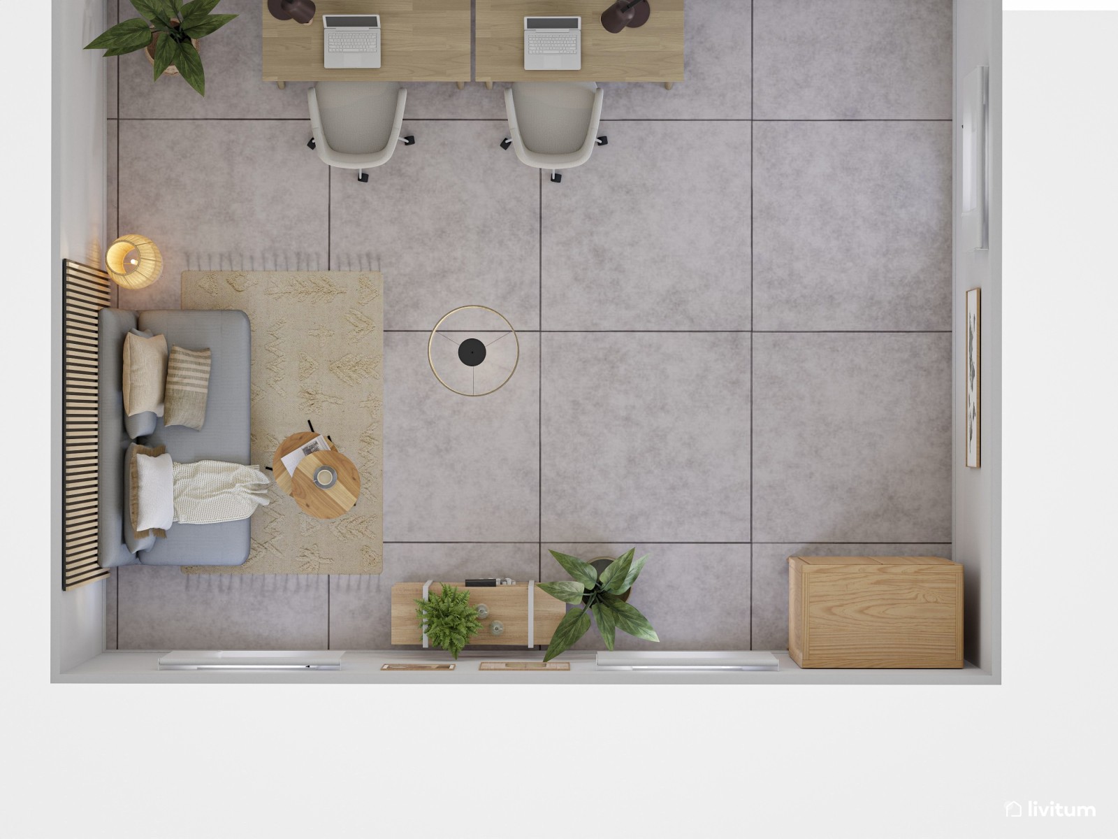 Amplio dormitorio doble con baño en suite y espacio de trabajo