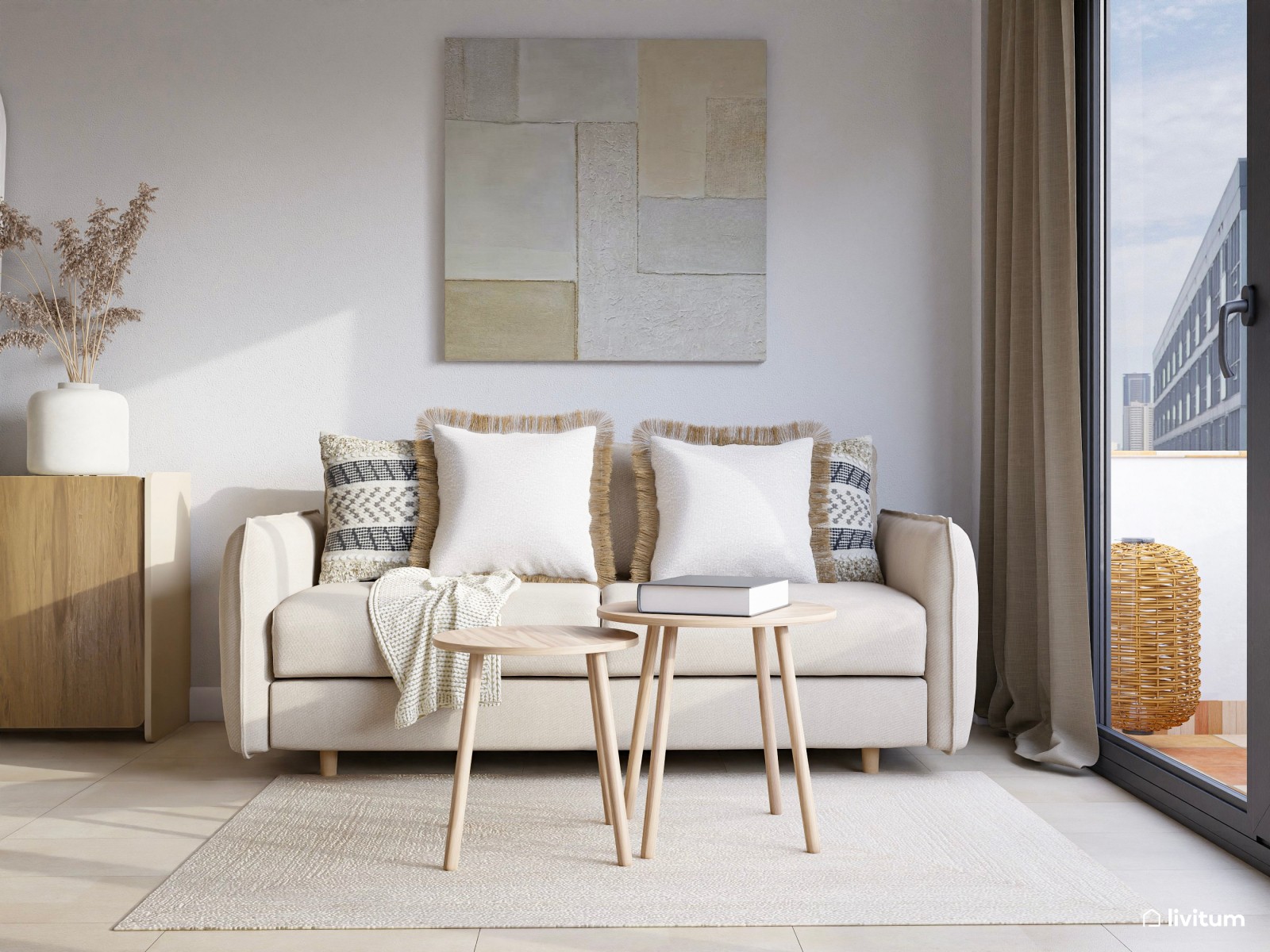 Apartamento de 28 m² con salón comedor, cocina, dormitorio y terraza