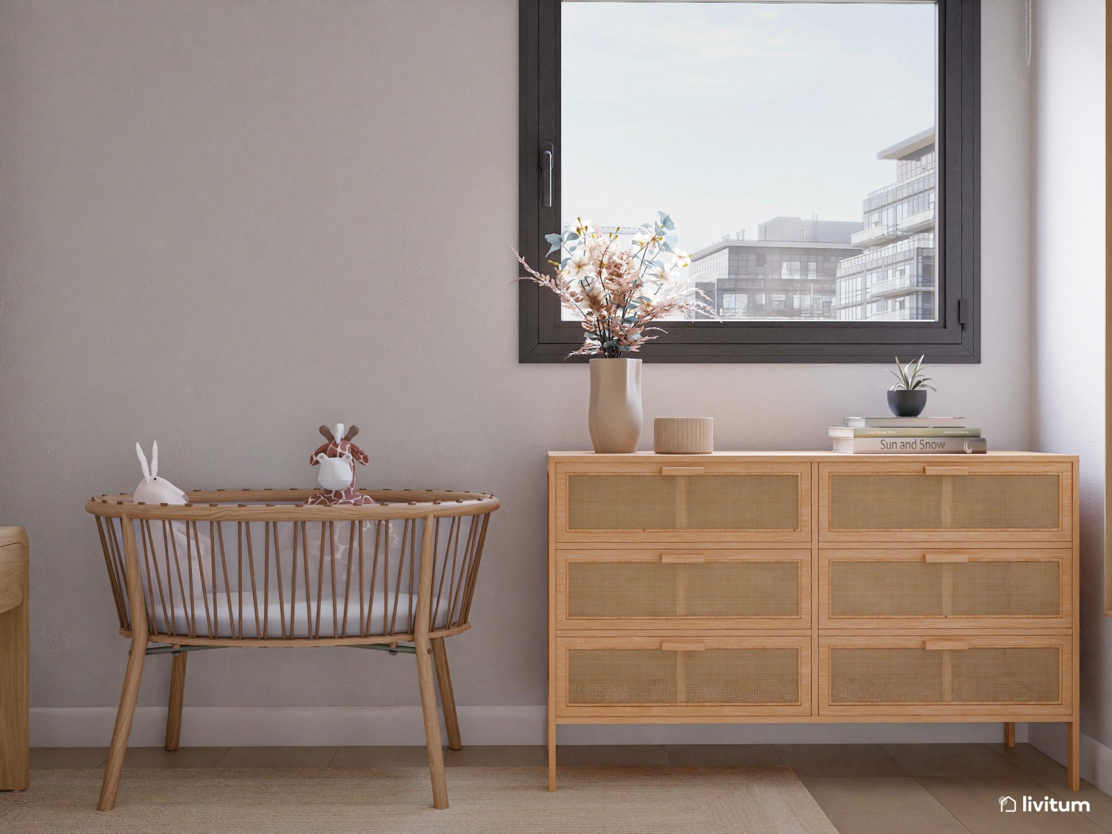 Apartamento de 28 m² con salón comedor, cocina, dormitorio y terraza