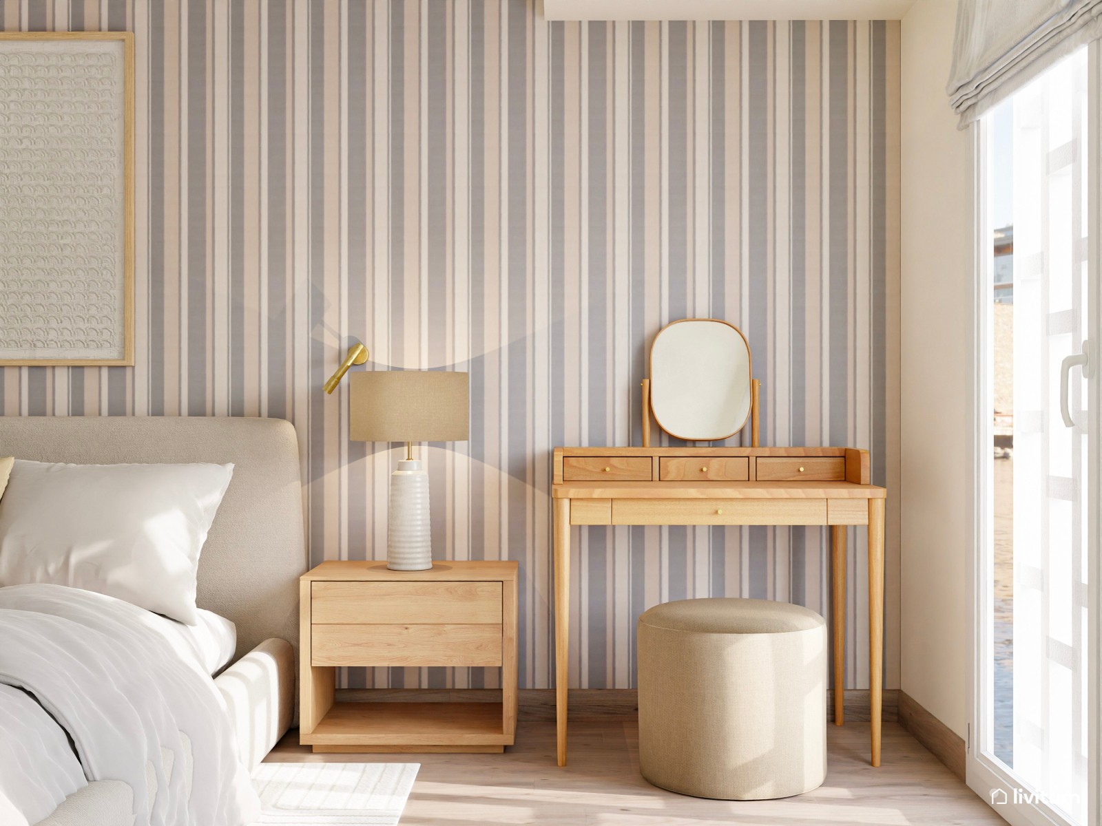 Blanco roto y texturas por doquier: un dormitorio muy moderno