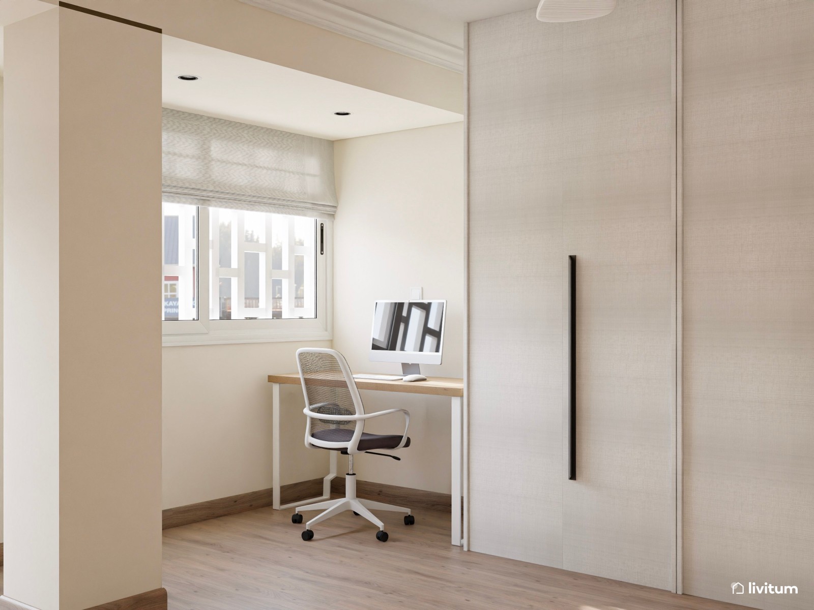 Blanco roto y texturas por doquier: un dormitorio muy moderno