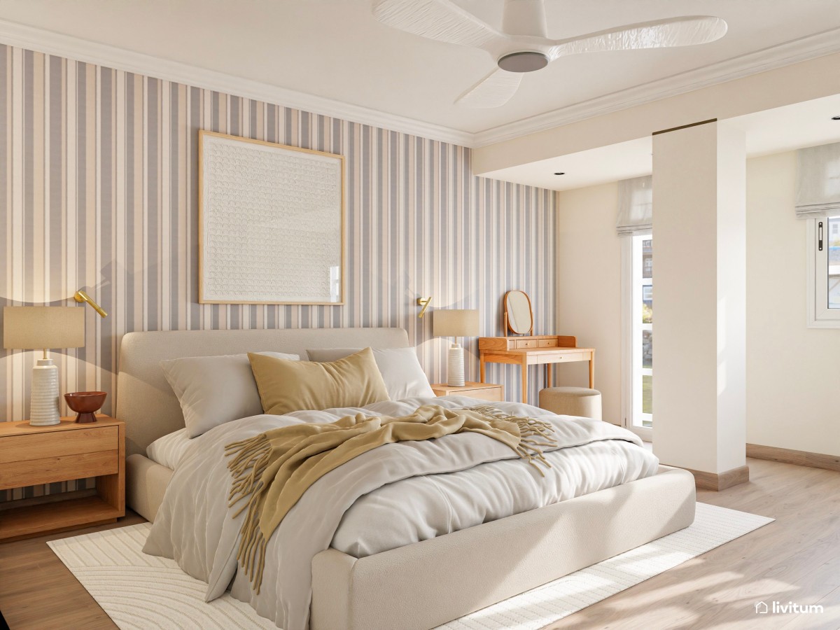 Blanco roto y texturas por doquier: un dormitorio muy moderno