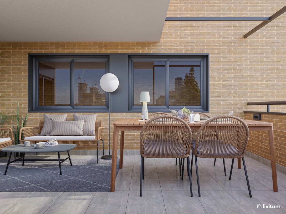 Terrazas en galería: Cómo decorar un exterior semiabierto con mucho estilo 