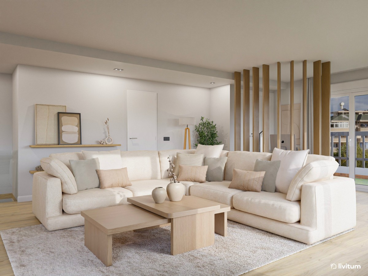 ¿Sin espacio para teletrabajar? El truco de este salón para integrar un escritorio elegante sin obras 