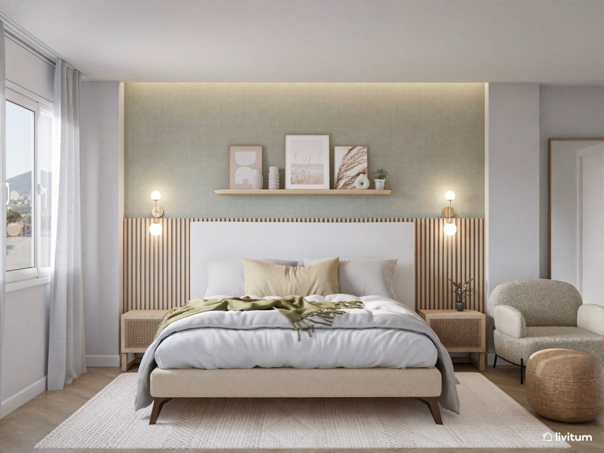 ¿Quieres un cabecero de cama original? Apuesta por los listones de madera