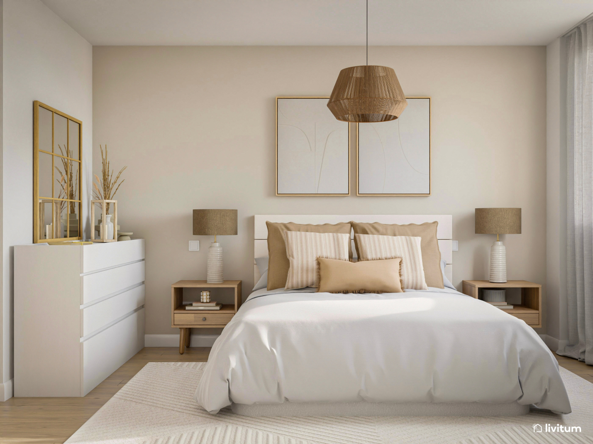 Dormitorios en blanco y madera: fotos e ideas para inspirarte