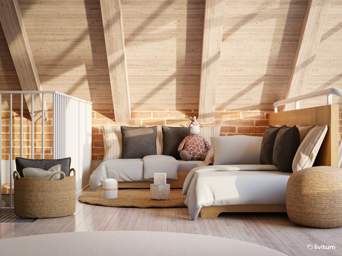 dormitorio con sof&aacute; en forma de 