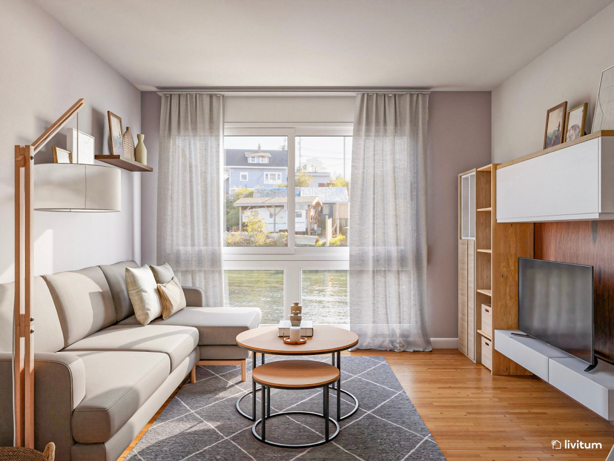 De ruido visual a elegancia nórdica: transformamos este salón anticuado en un espacio minimalista y acogedor