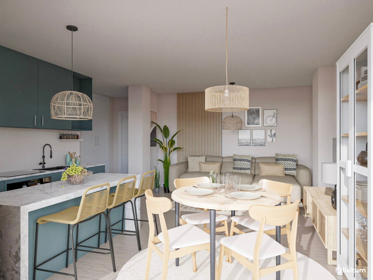 Si tuviera que decorar mi salón abierto y pequeño, copiaría estos 10 diseños reales vistos en Livitum 