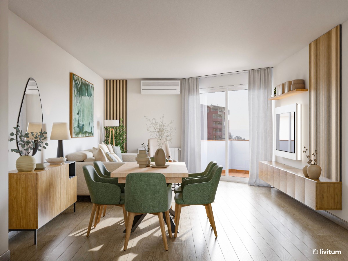19 Salones comedores en tonos tierra y verde: La combinación tendencia que necesitas en casa