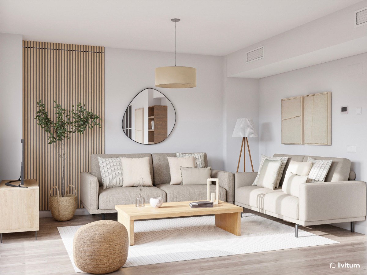 9 ideas para decorar salones en blanco y madera