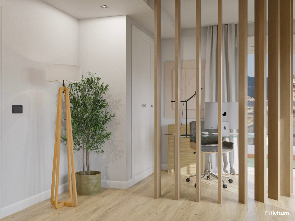 zona de estudio con bigas de madera separatorias