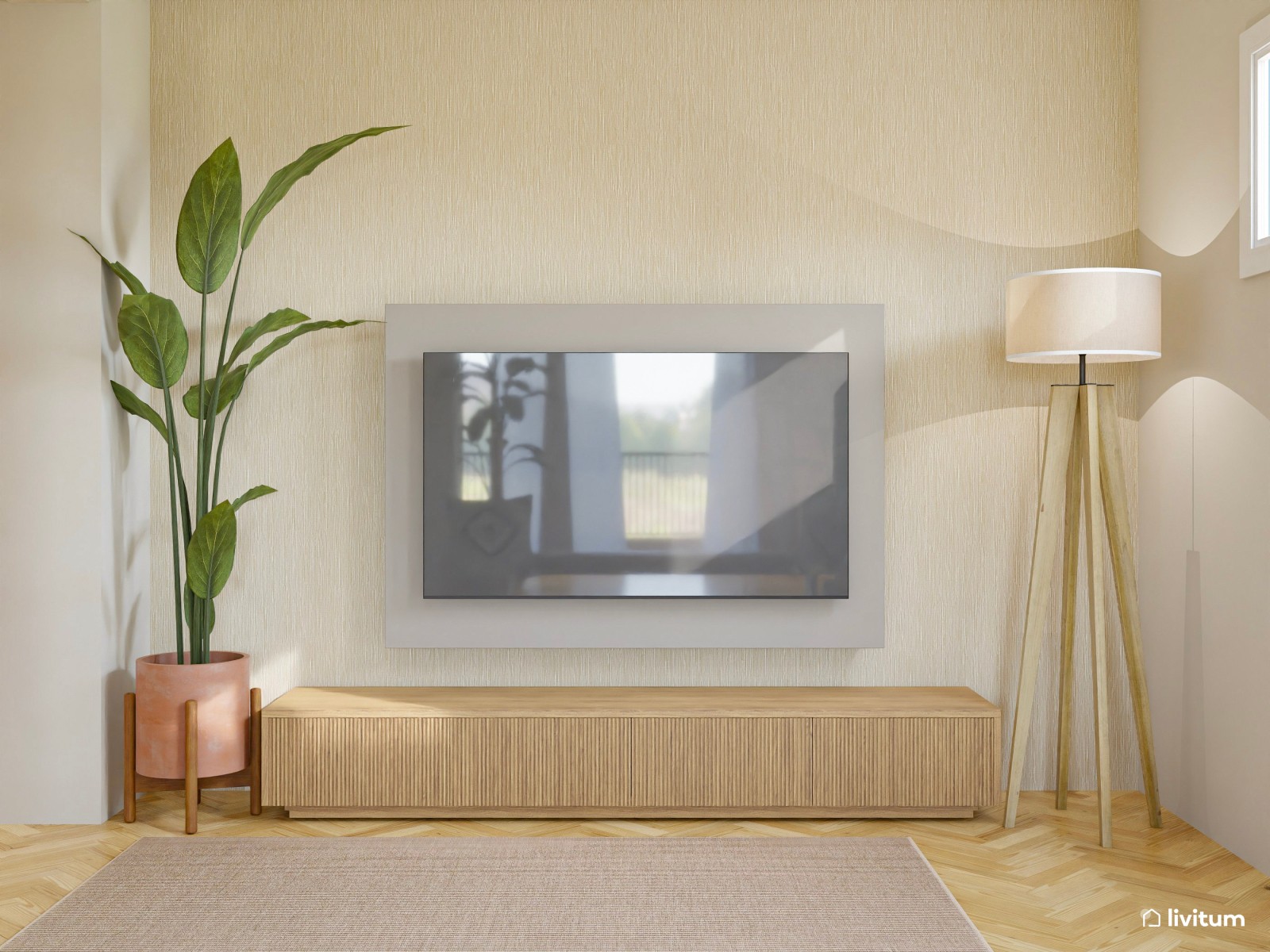 Comedor bohemio en madera y fibras naturales con acentos en verde musgo