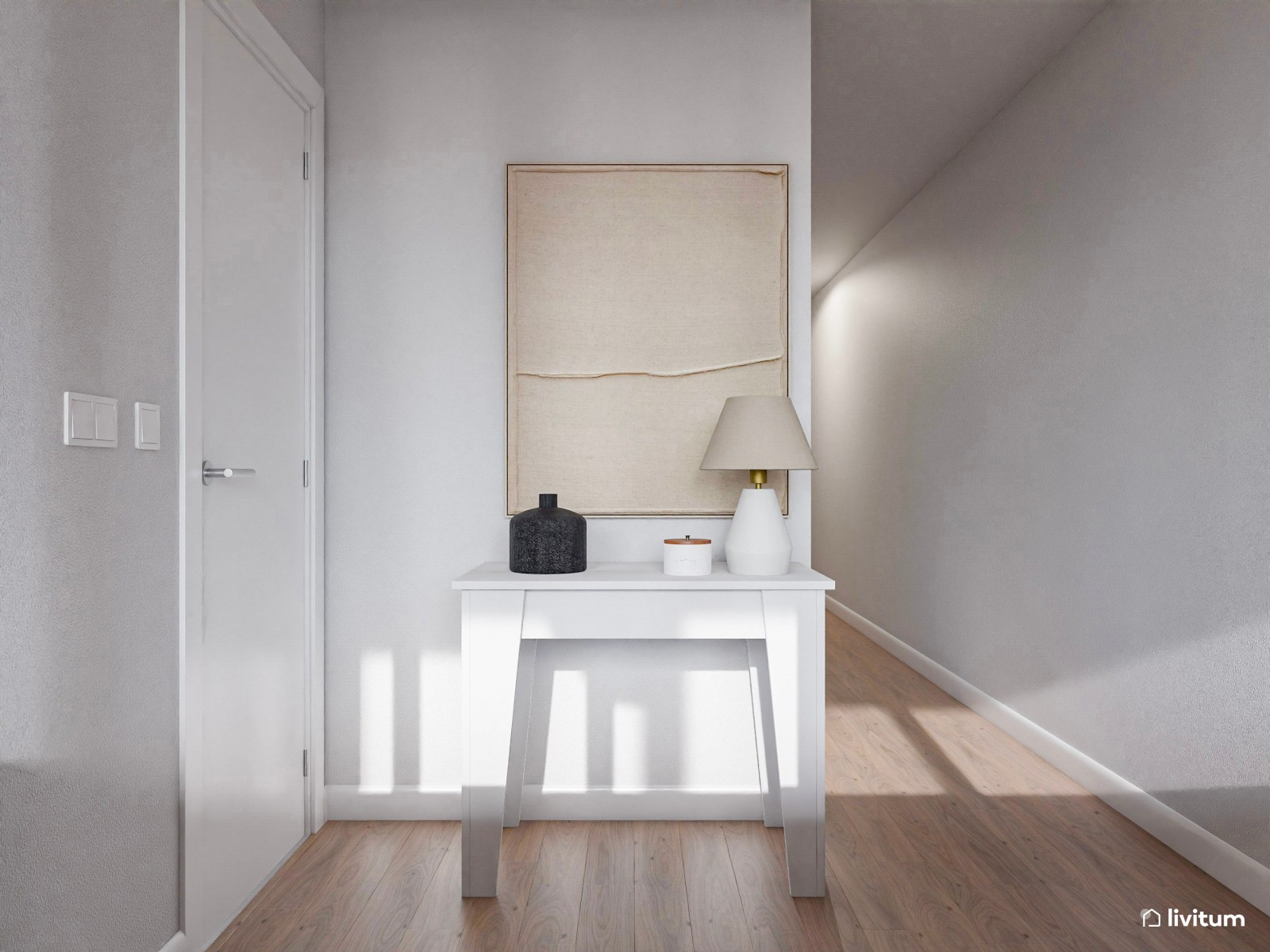 Comedor boho con cocina abierta y recibidor pequeño