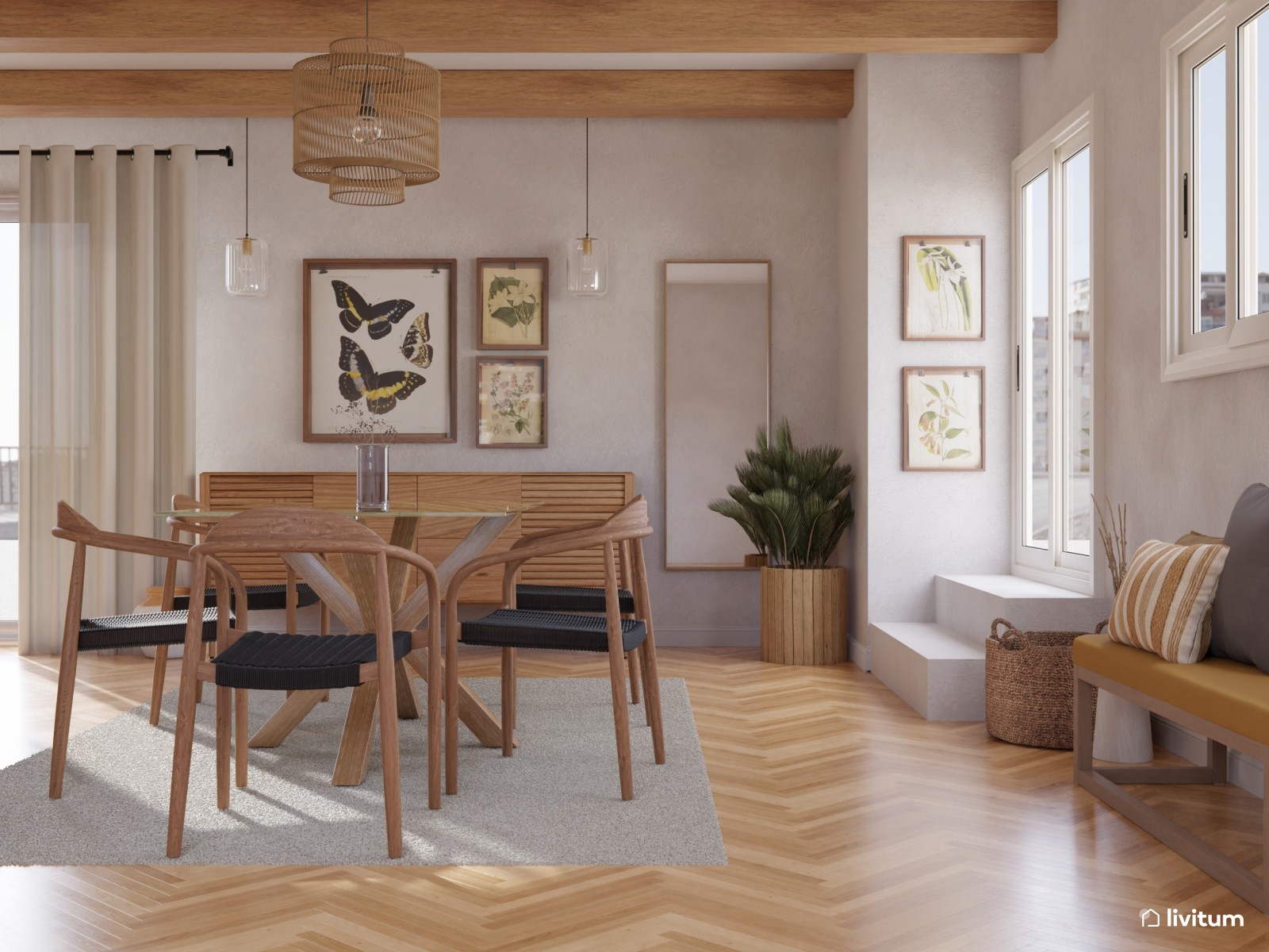 Comedor rústico para casa en el campo 