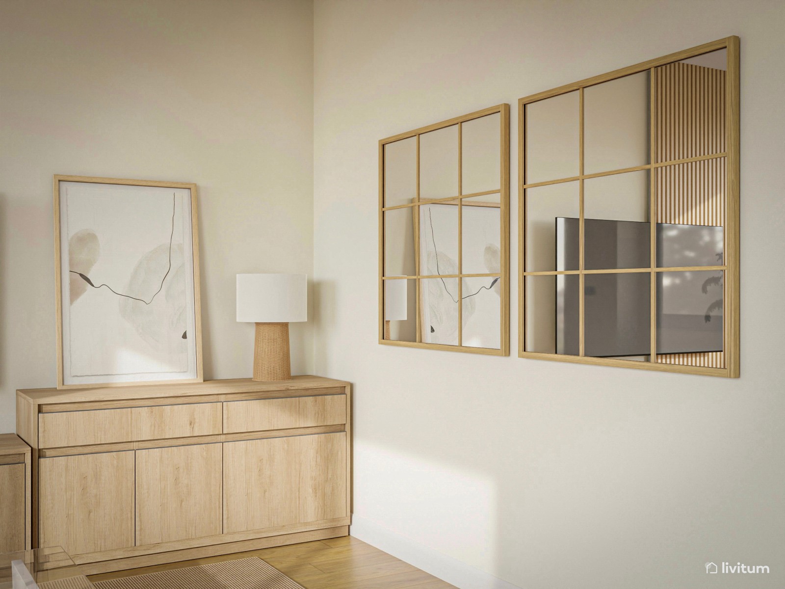 Comedor y salón con toques orgánicos y minimalistas