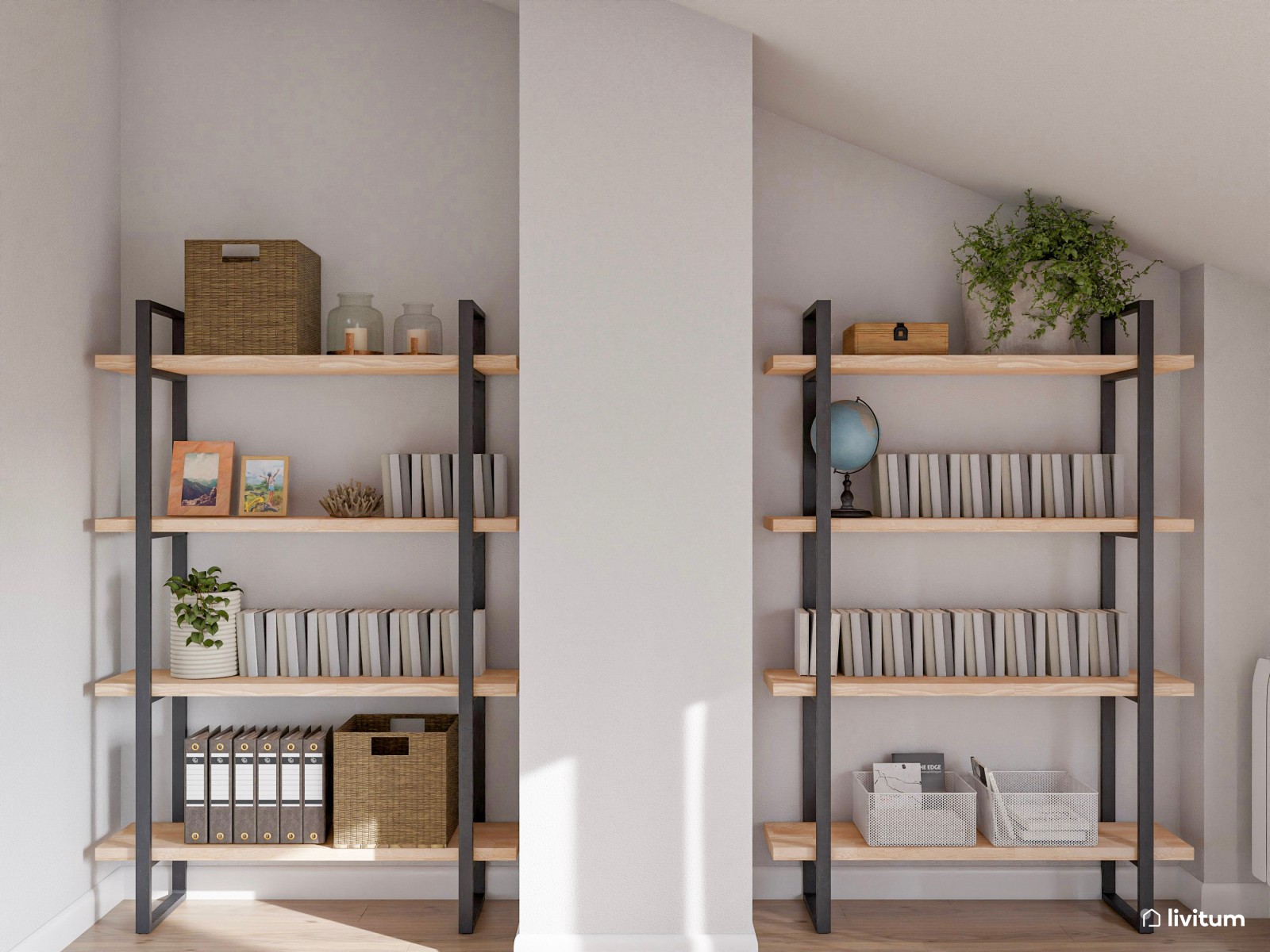 Despacho abuhardillado con mesa elevable 