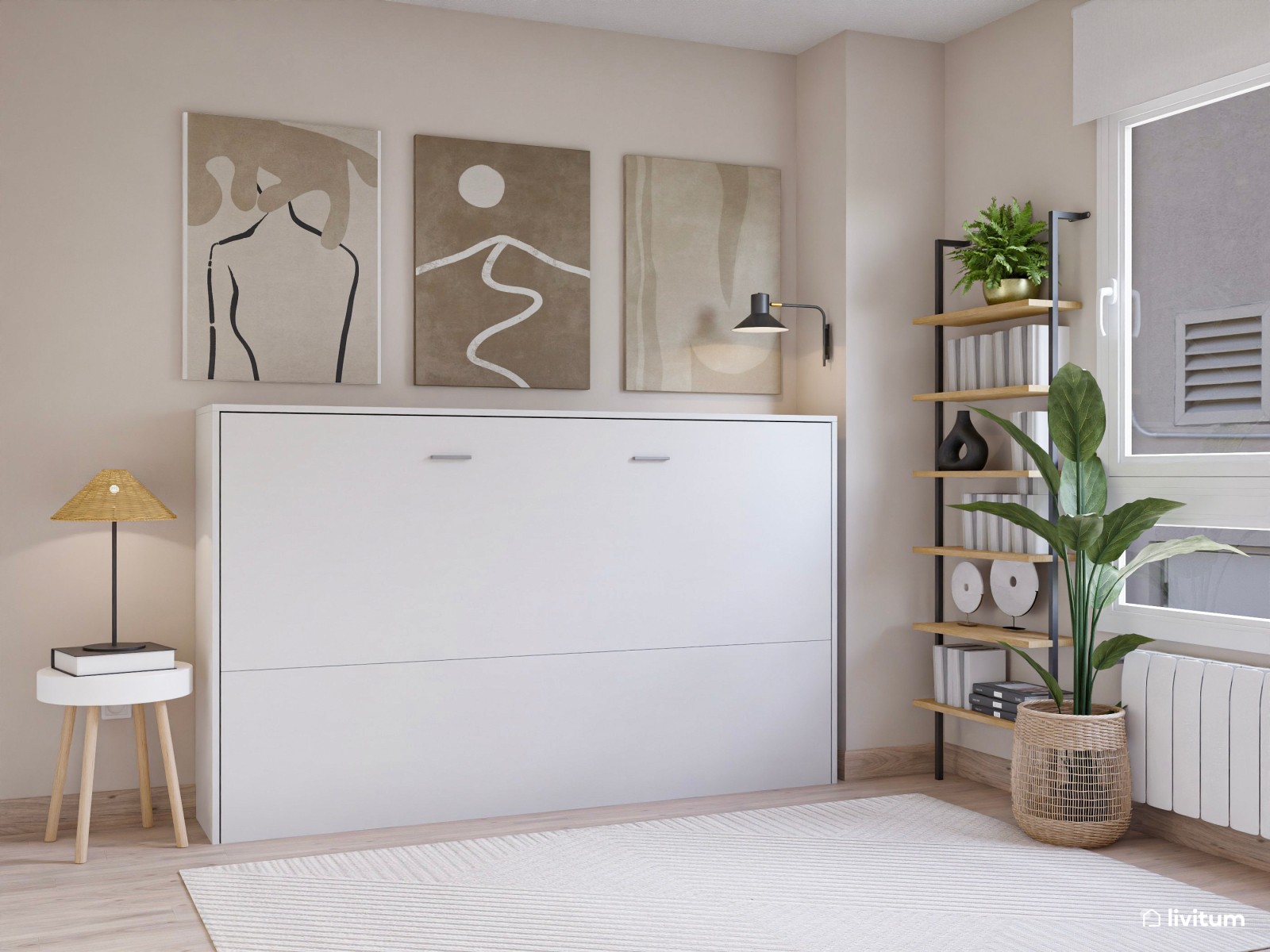 Despacho moderno multifuncional con detalles nórdicos y decoración natural