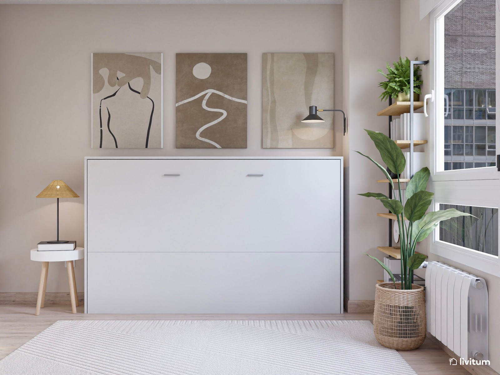 Despacho moderno multifuncional con detalles nórdicos y decoración natural
