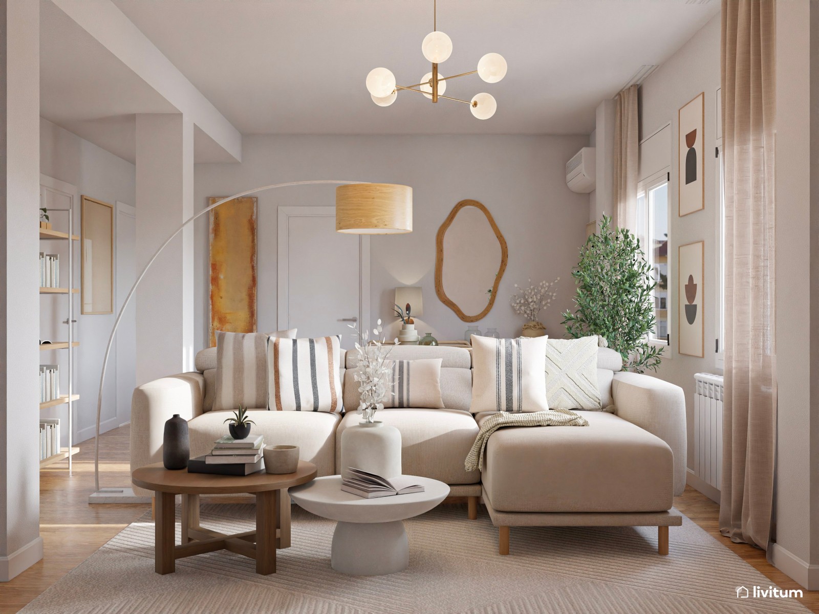 Dinamismo visual y formas curvas: un salón que lo tiene todo