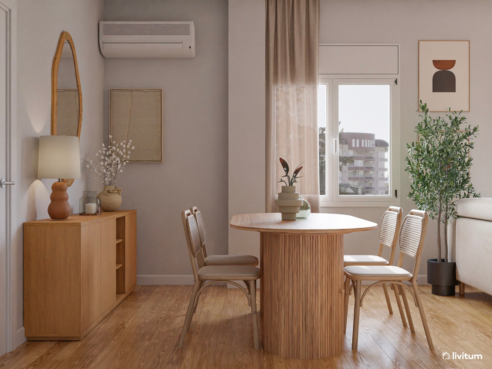 Dinamismo visual y formas curvas: un salón que lo tiene todo