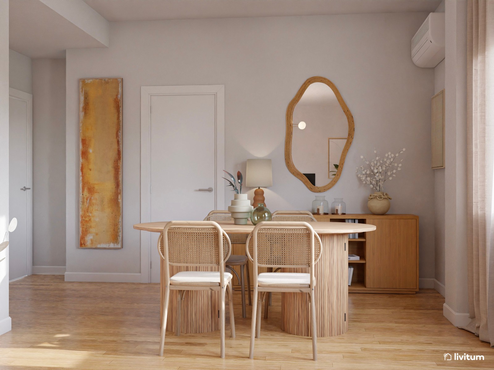 Dinamismo visual y formas curvas: un salón que lo tiene todo