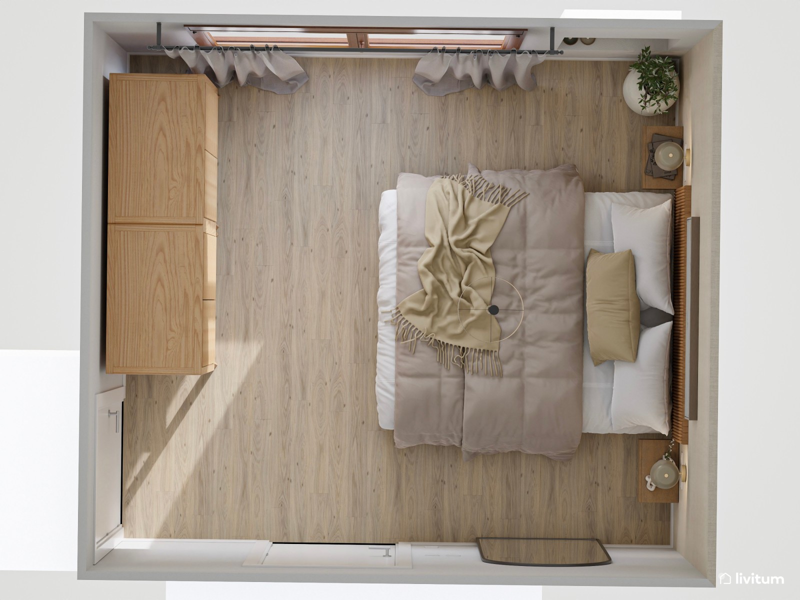 Dormitorio cálido y sereno con texturas acogedoras