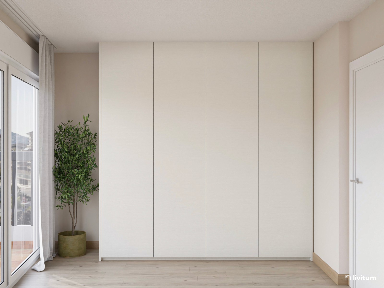 Dormitorio clásico con toques rústicos y acento en verde salvia