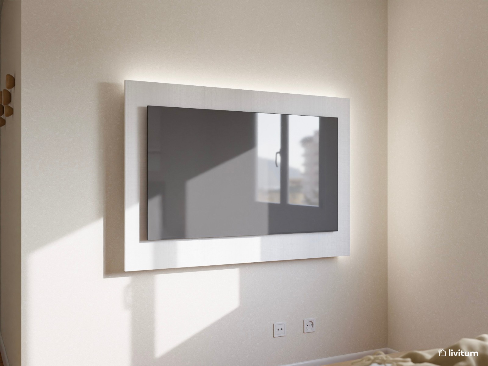 Dormitorio de inspiración biofílica en madera oscura y toques verdes