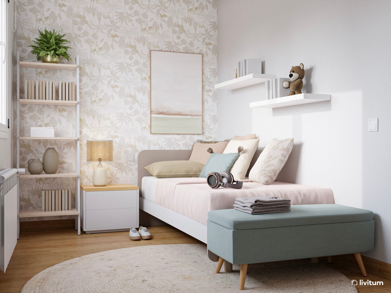 Dormitorio individual pequeño muy bien aprovechado