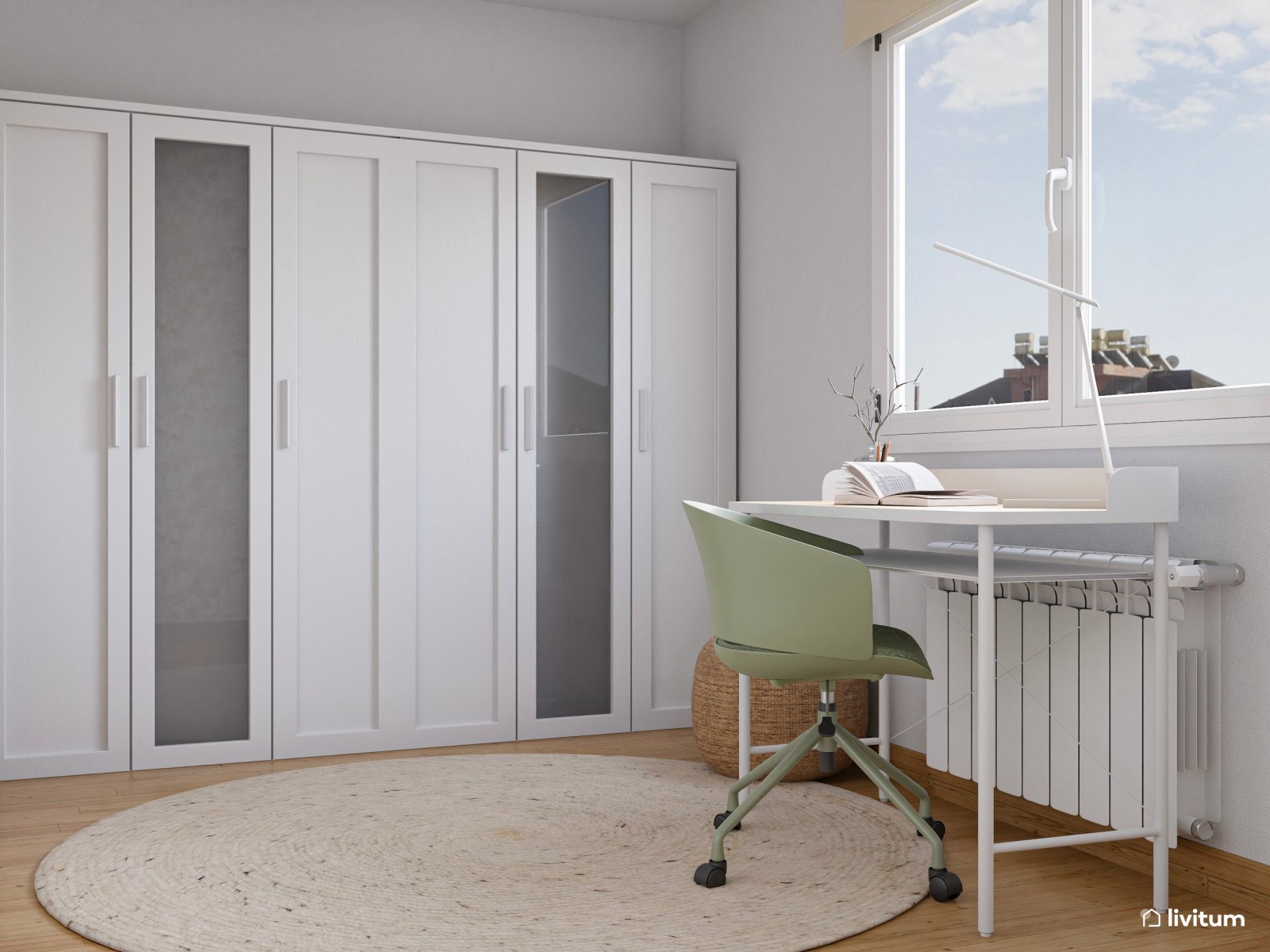 Dormitorio individual pequeño muy bien aprovechado