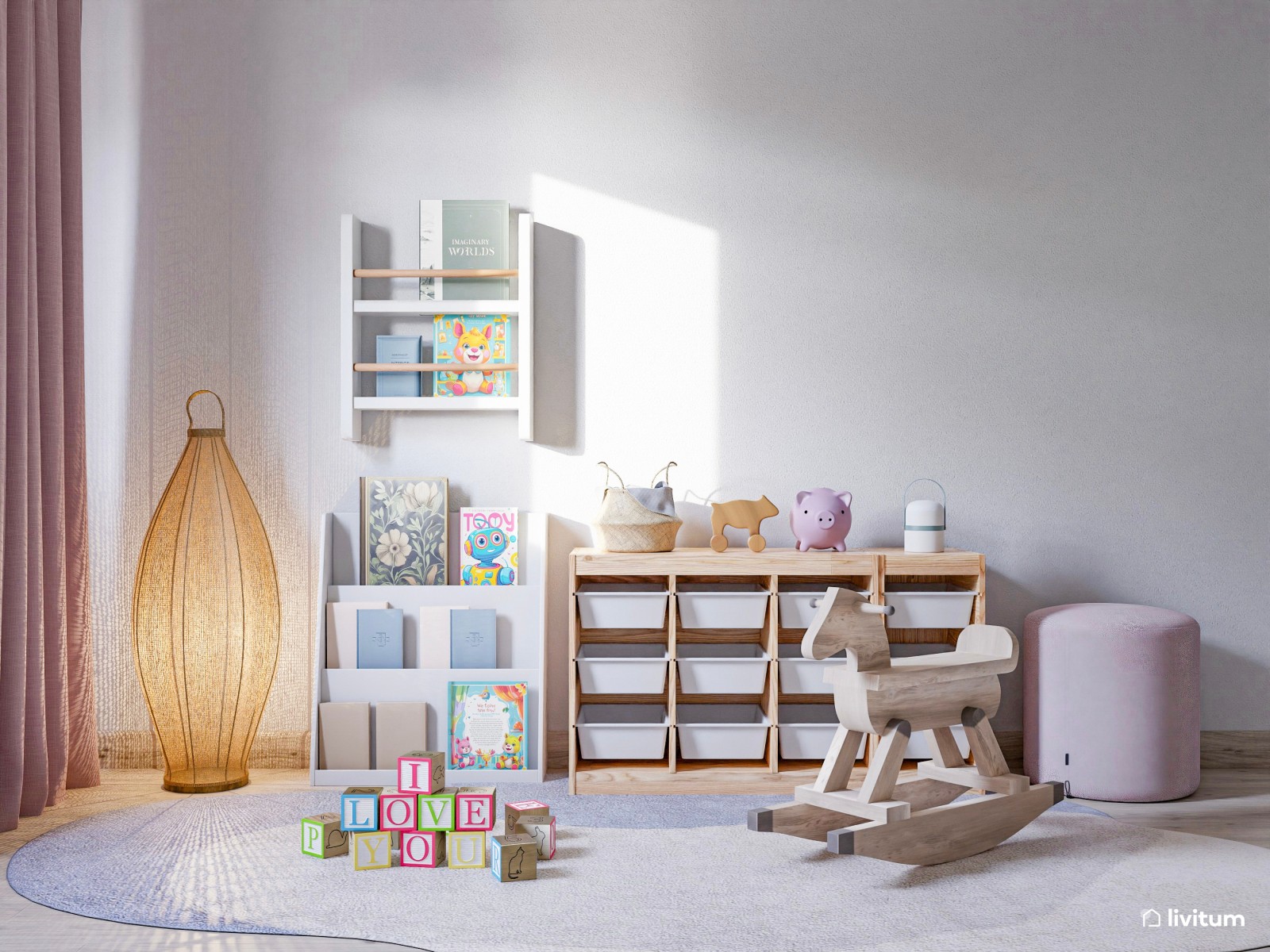 Dormitorio infantil funcional con litera y zona de estudio