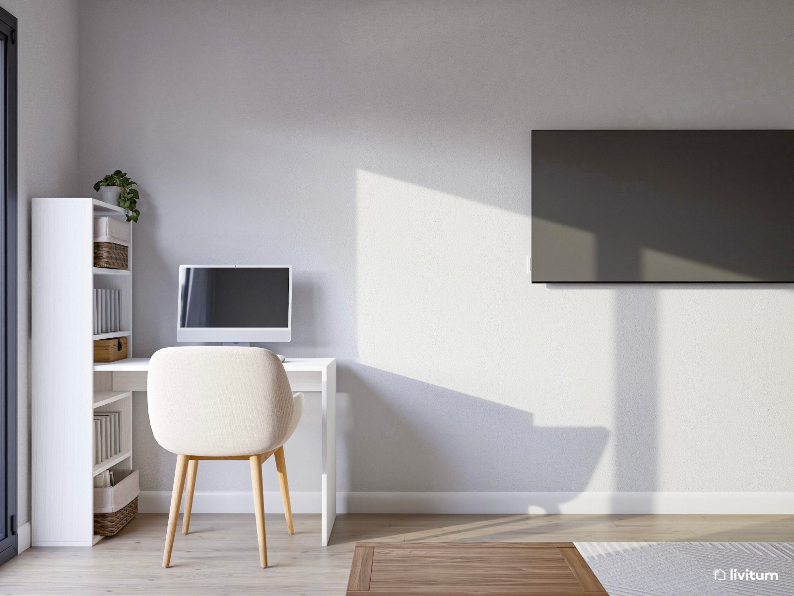 Dormitorio luminoso y elegante con decoración en tonos suaves