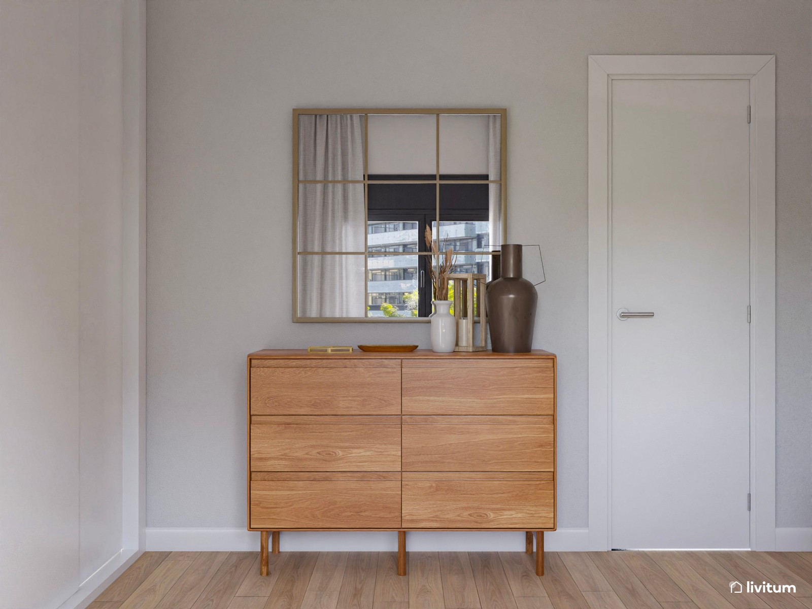 Dormitorio matrimonial con decoración suave y elegante