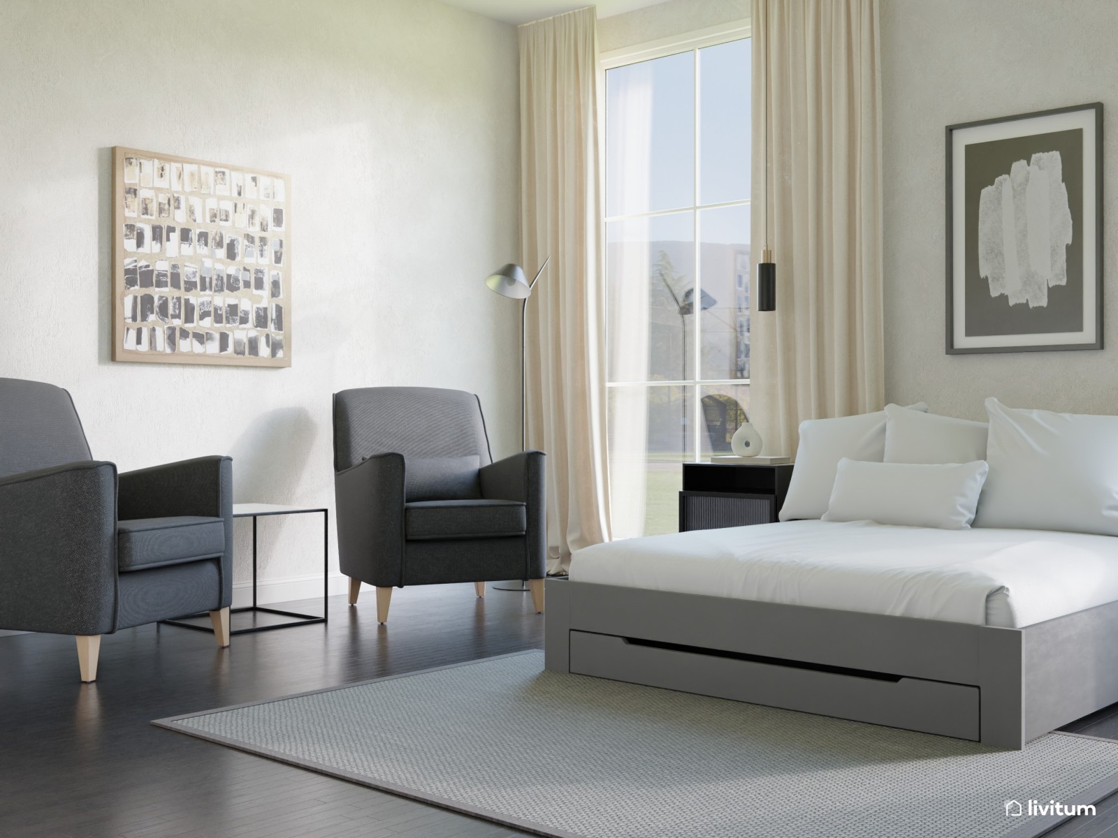 Dormitorio moderno ¡con zona de relax incluida! 