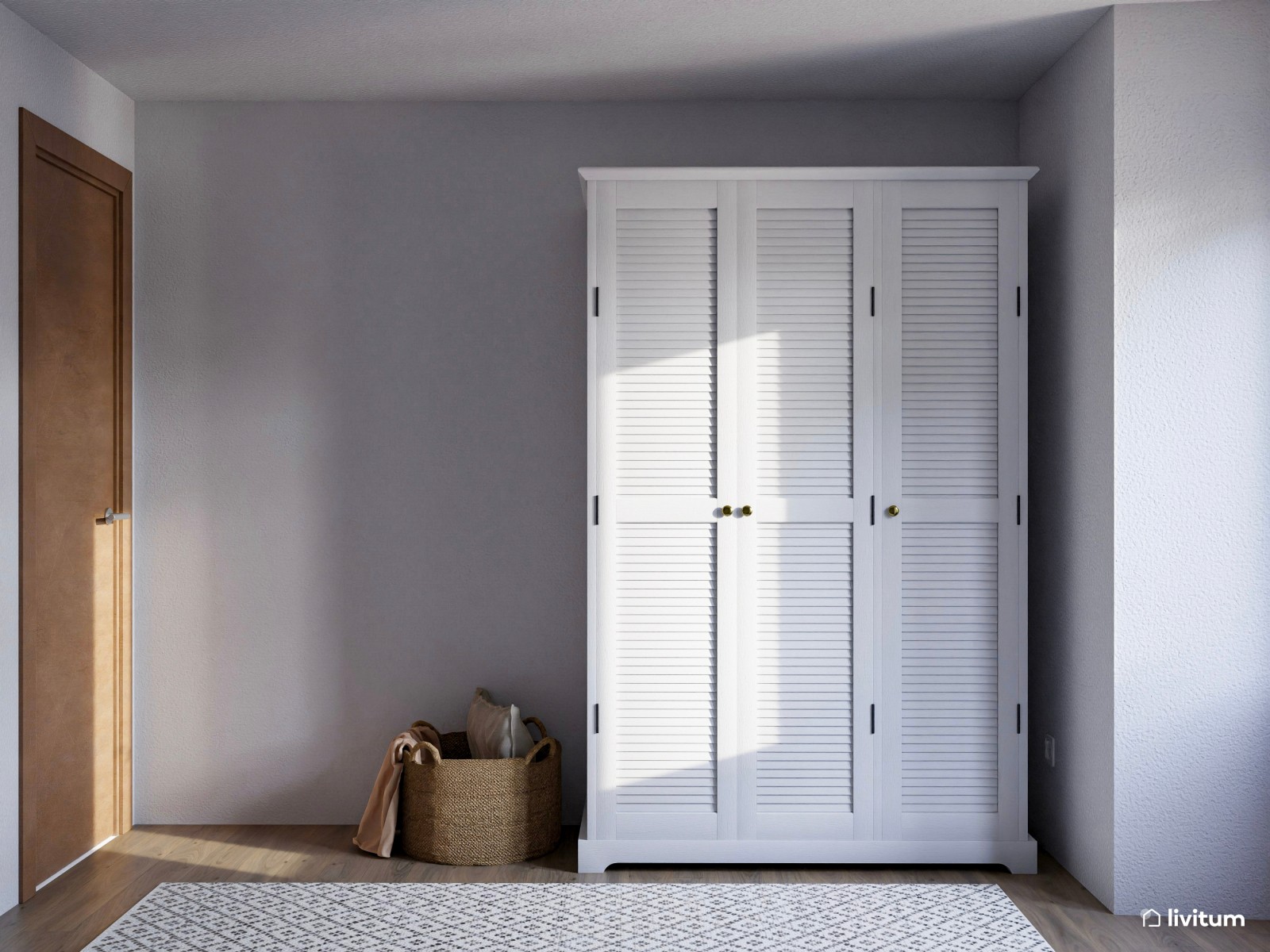 Dormitorio moderno decorado en una elegante gama de grises