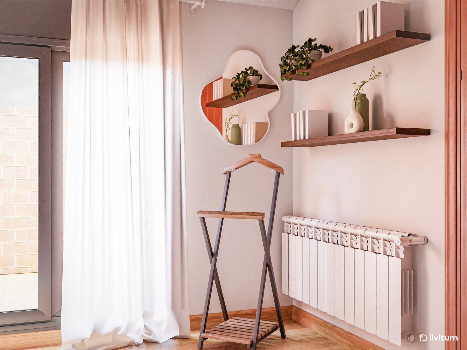 Dormitorio moderno e industrial en verde 