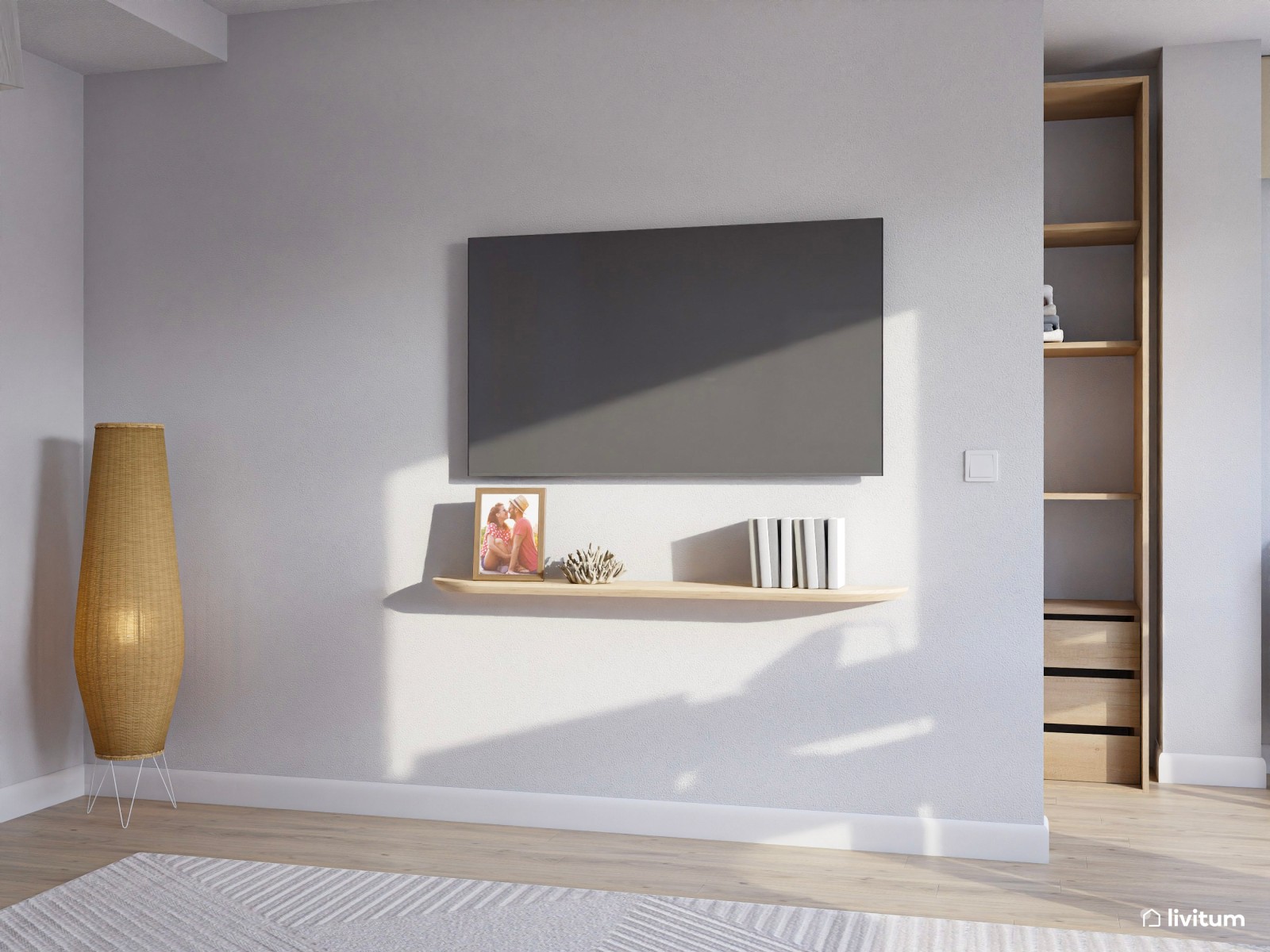 Dormitorio moderno optimizado con despacho doble y vistas