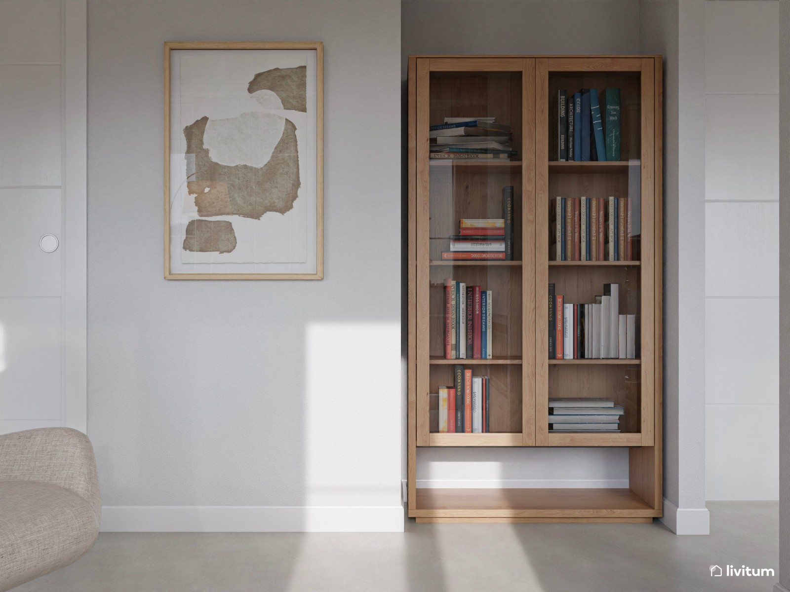 Dormitorio moderno y elegante con sala de estar 