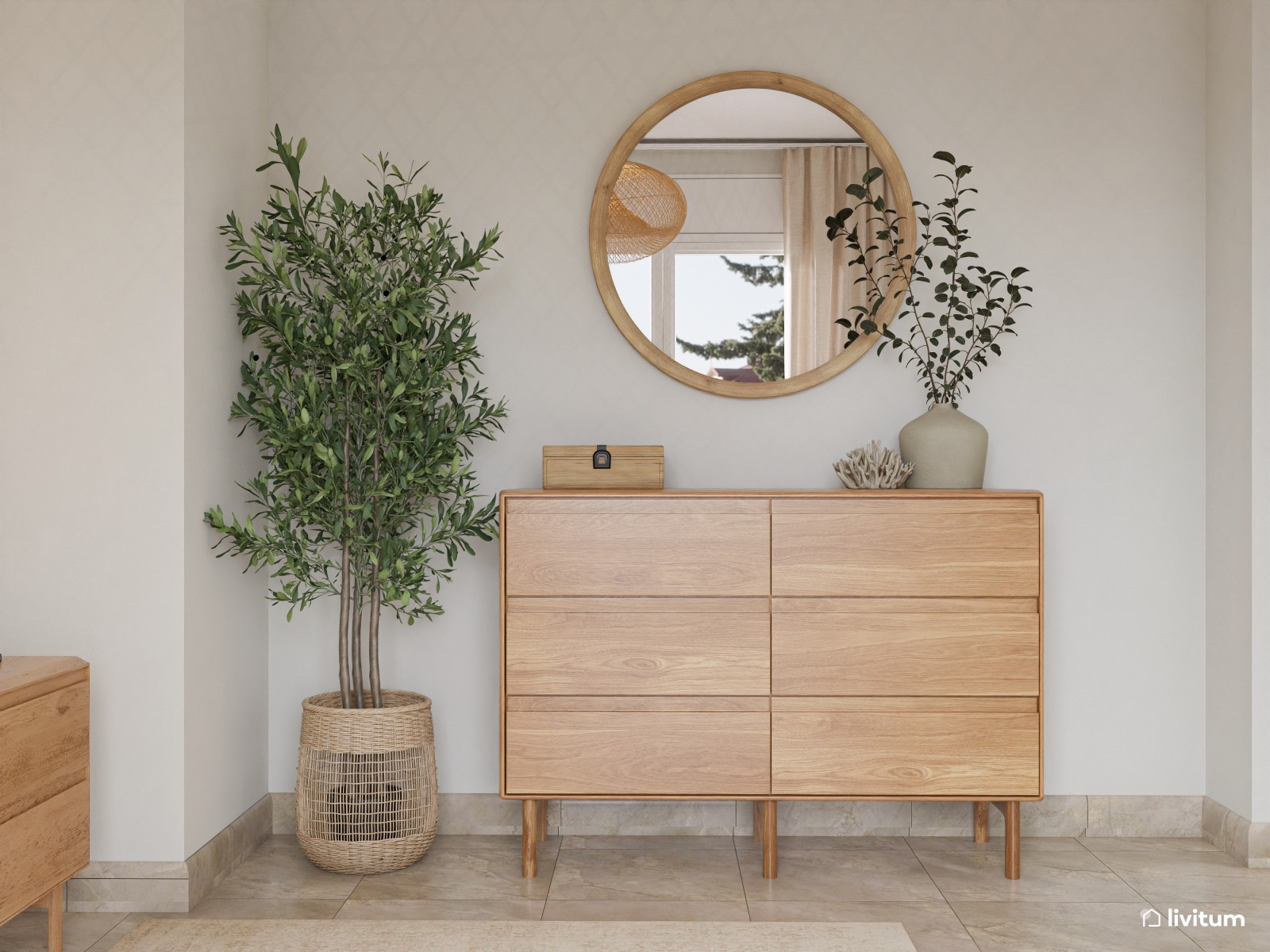Dormitorio nórdico de toques rústicos con iluminación diseñada al detalle