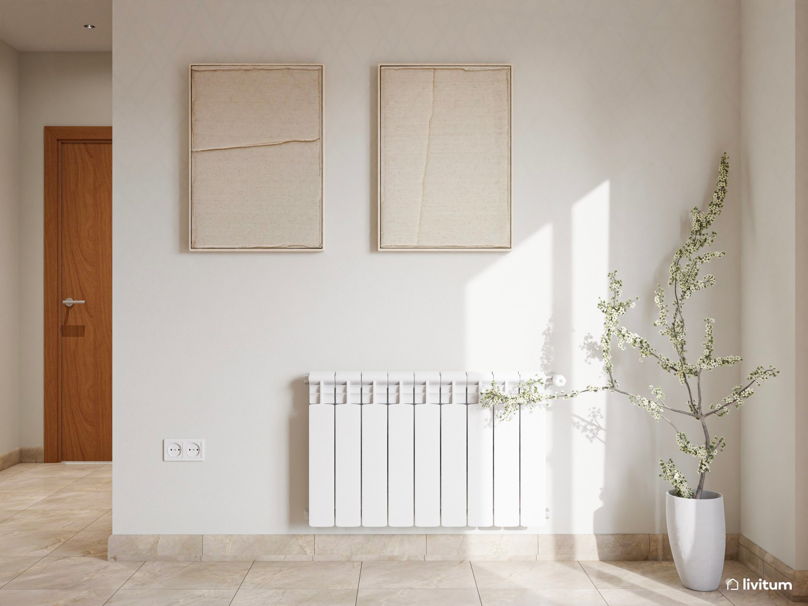 Dormitorio nórdico de toques rústicos con iluminación diseñada al detalle