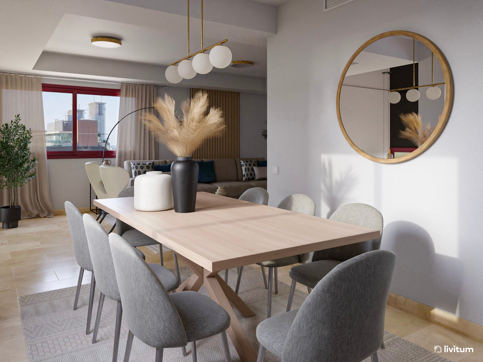 Dos en uno: salones modernos y amplios en un piso de alquiler