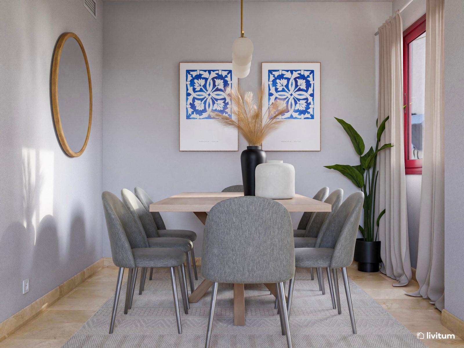 Dos en uno: salones modernos y amplios en un piso de alquiler