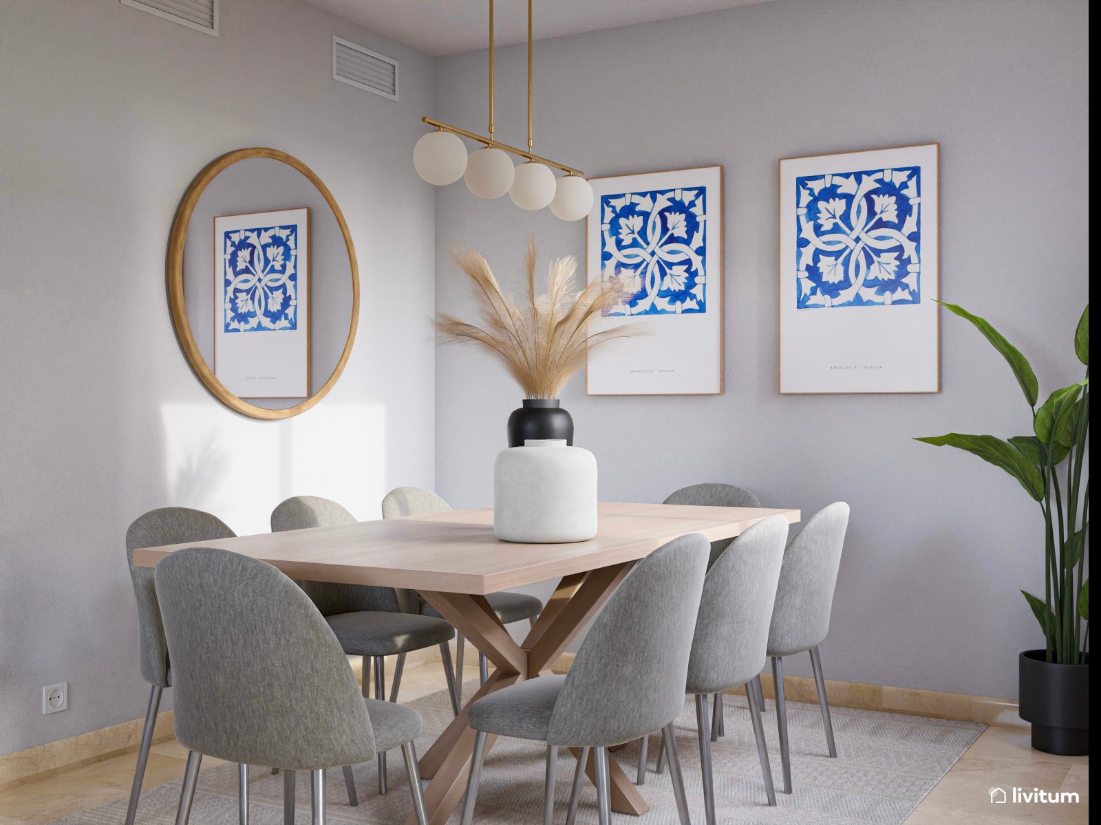 Dos en uno: salones modernos y amplios en un piso de alquiler