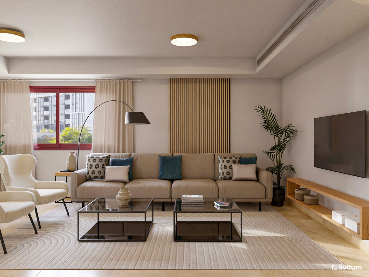 Dos en uno: salones modernos y amplios en un piso de alquiler